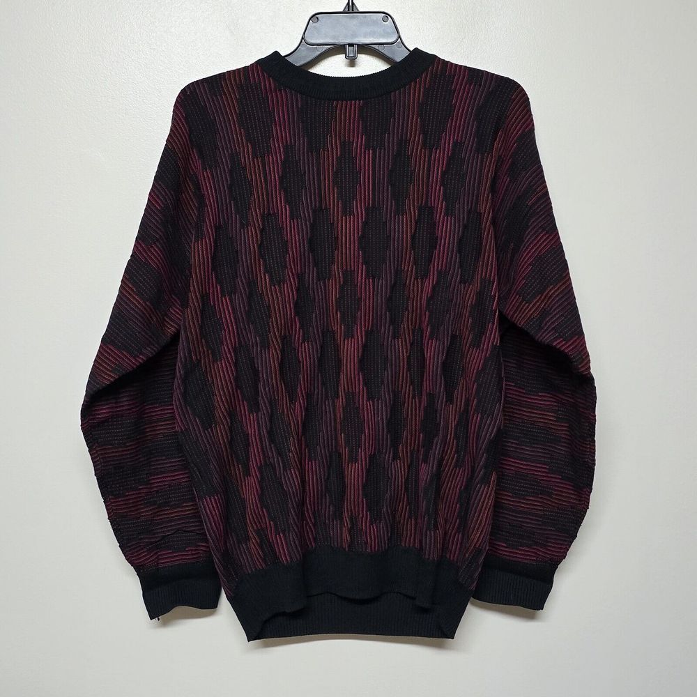 Protege‎ Mens 3D Knit Coogi Style Crewneck Sweater Cosby Biggie Sz MED
